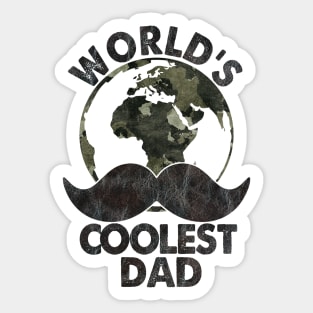 World's coolest dad; father's day; dad gift; dad; father; dad birthday; moustache Sticker